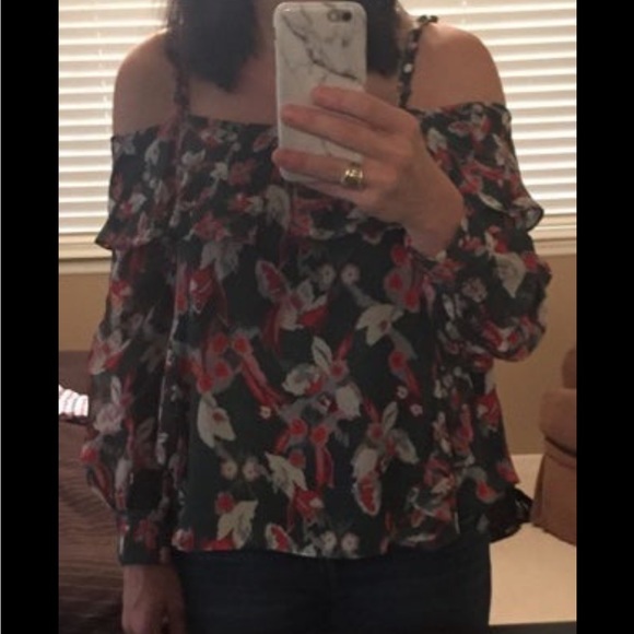 Tanya Taylor Off the Shoulder Silk Top - Picture 2 of 7